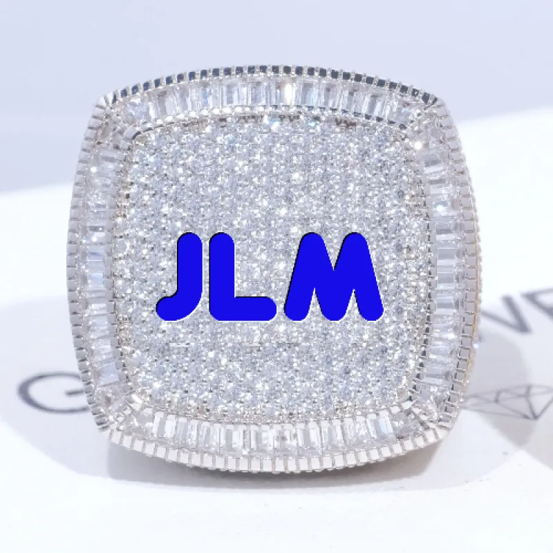 CUSTOM LETTER 3D ICED RING made by The GUU Shop