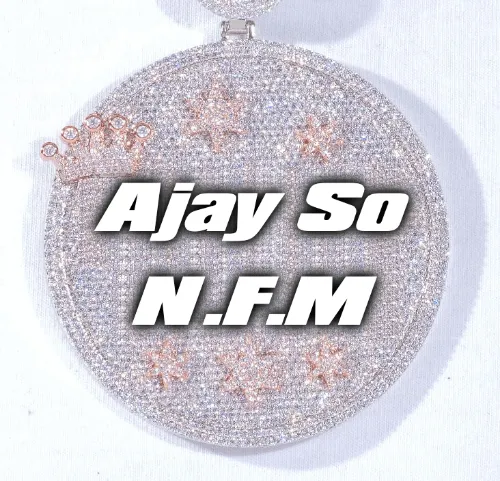 CUSTOM LETTER NECKLACE 3D BIG CROWN DISC sold by The GUU Shop