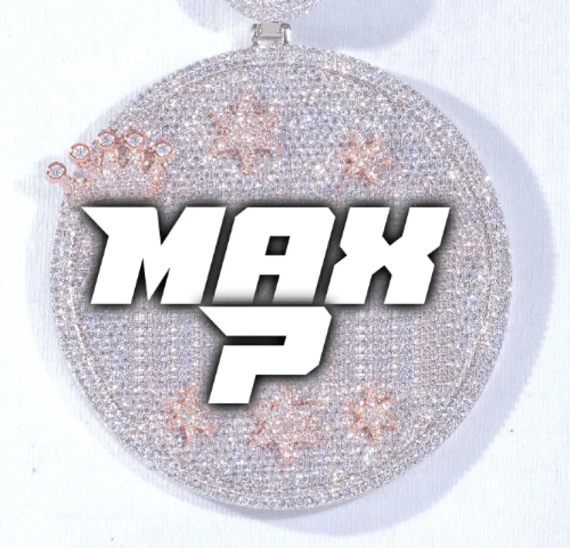 CUSTOM LETTER NECKLACE 3D BIG CROWN DISC made by The GUU Shop