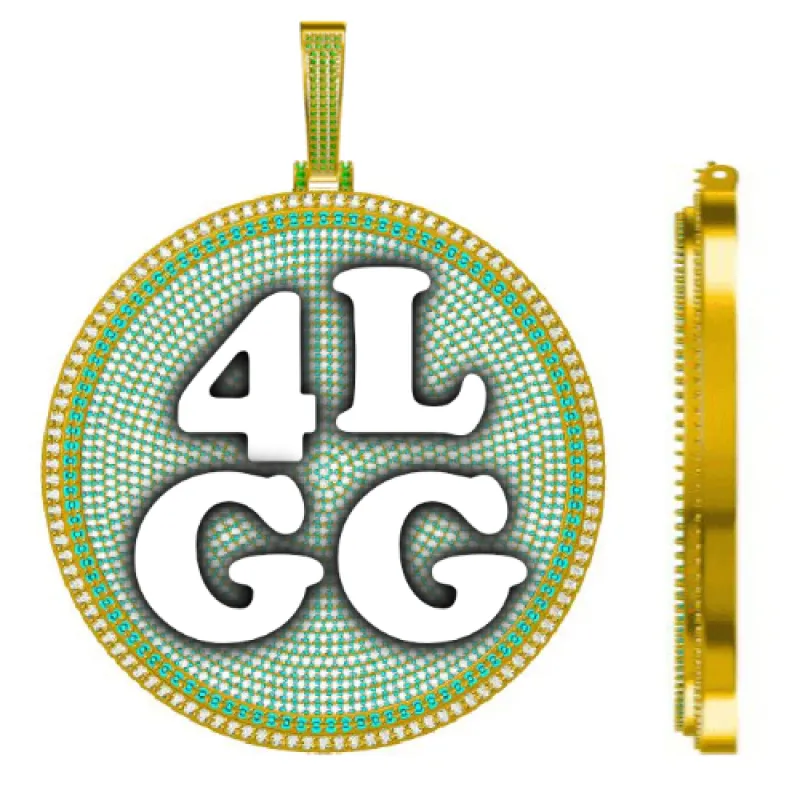 CUSTOM LETTER NECKLACE 3D BIG DISC made by The GUU Shop