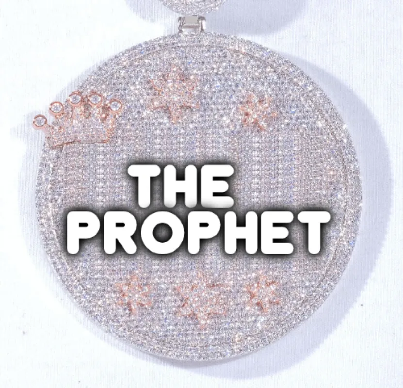 CUSTOM LETTER NECKLACE 3D BIG CROWN DISC sold by The GUU Shop