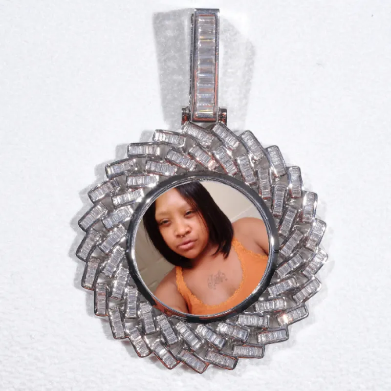 Large 3D Baguette Custom Picture Pendant sold by The GUU Shop