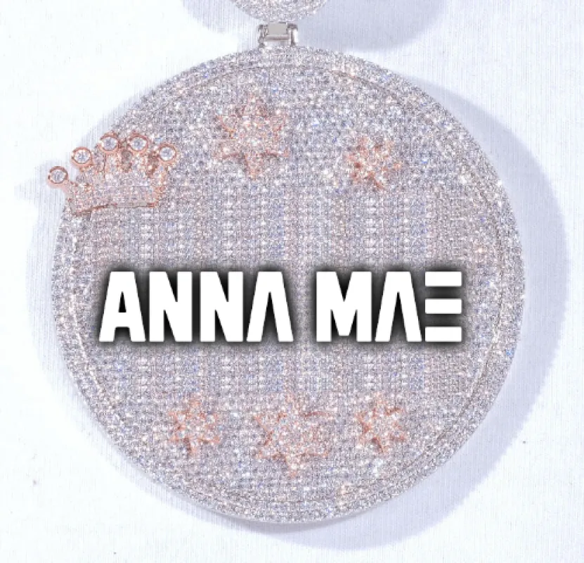 CUSTOM LETTER NECKLACE 3D BIG CROWN DISC made by The GUU Shop