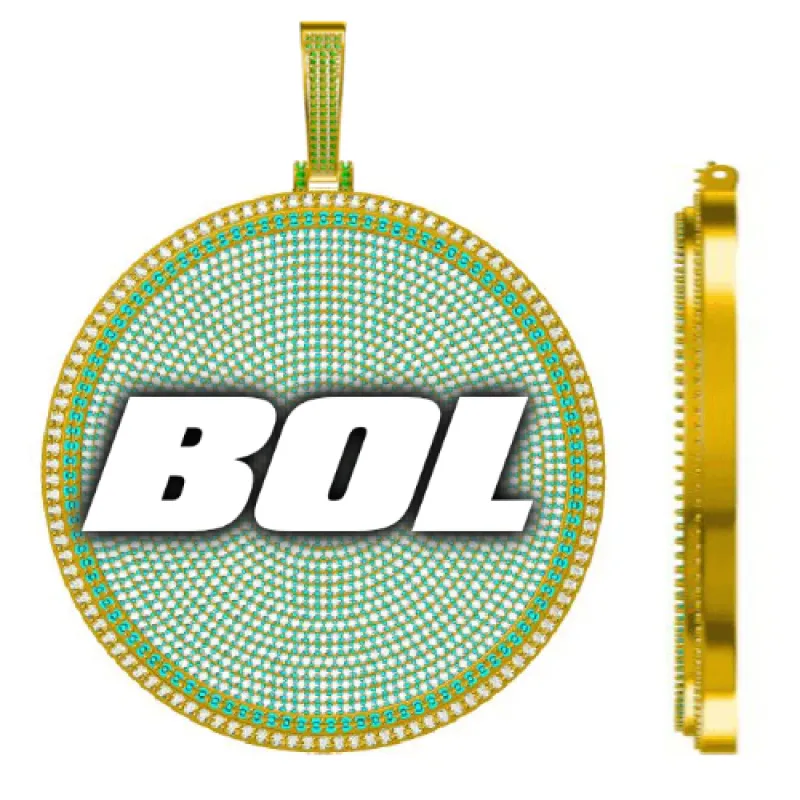 CUSTOM LETTER NECKLACE 3D BIG DISC made by The GUU Shop