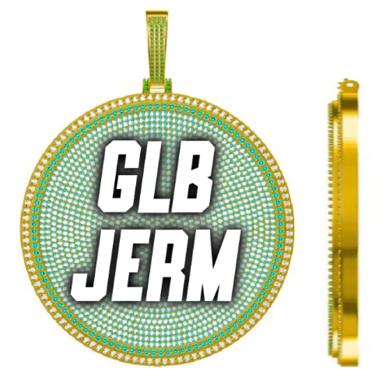 CUSTOM LETTER NECKLACE 3D BIG DISC made by The GUU Shop