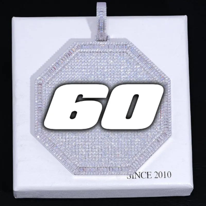 CUSTOM LETTER NECKLACE 3D BIG OCTAGON made by The GUU Shop