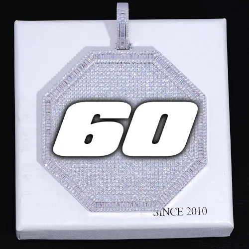 CUSTOM LETTER NECKLACE 3D BIG OCTAGON sold by The GUU Shop