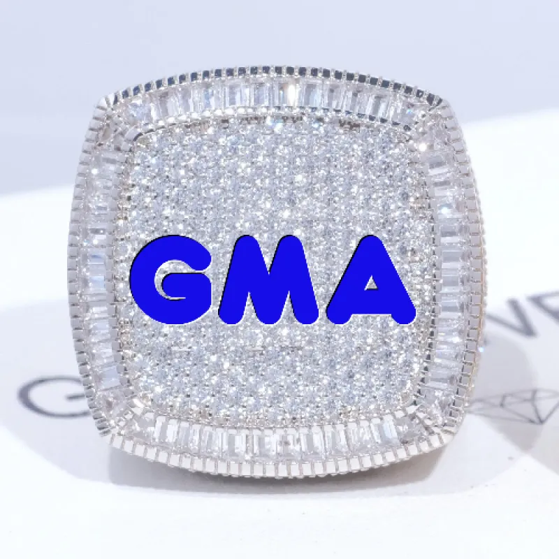 CUSTOM LETTER 3D ICED RING made by The GUU Shop
