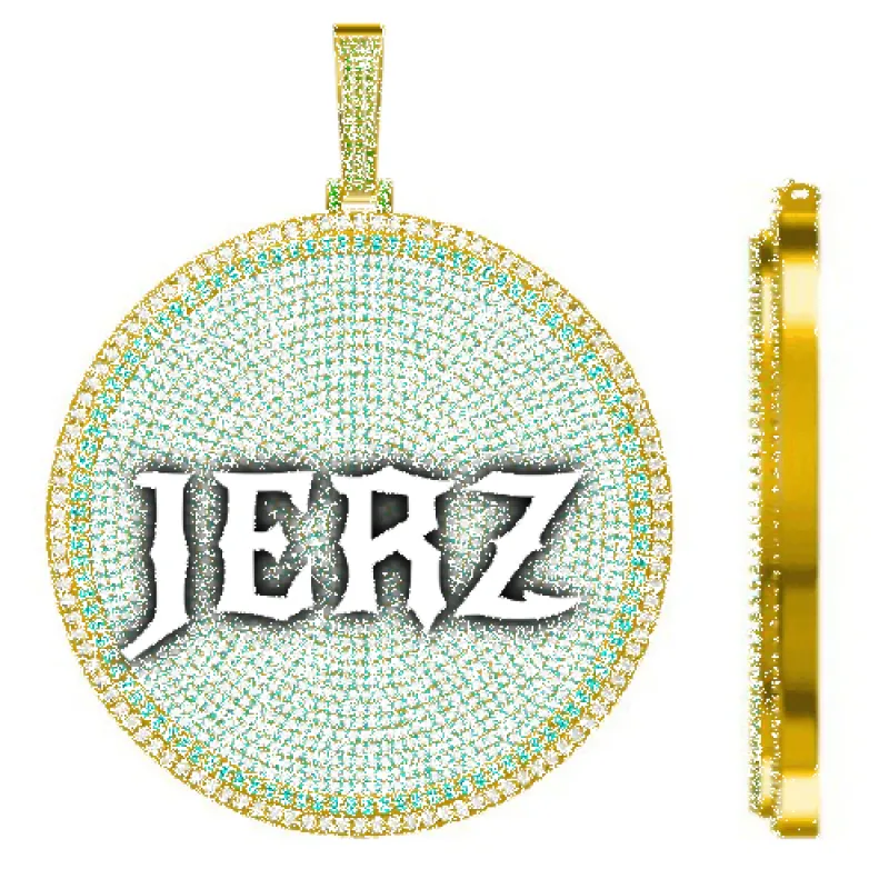 CUSTOM LETTER NECKLACE 3D BIG DISC made by The GUU Shop