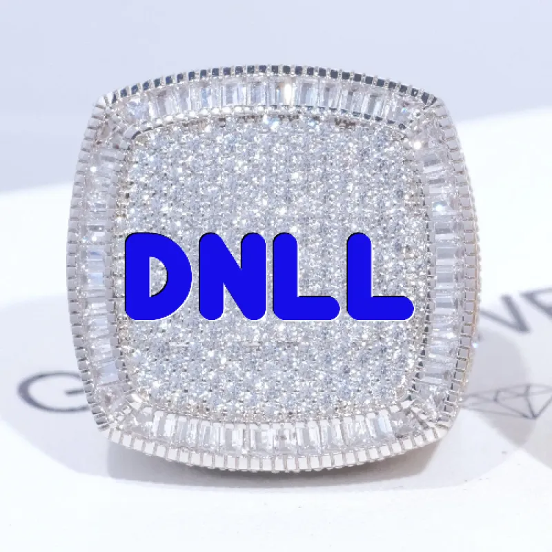 CUSTOM LETTER 3D ICED RING made by The GUU Shop