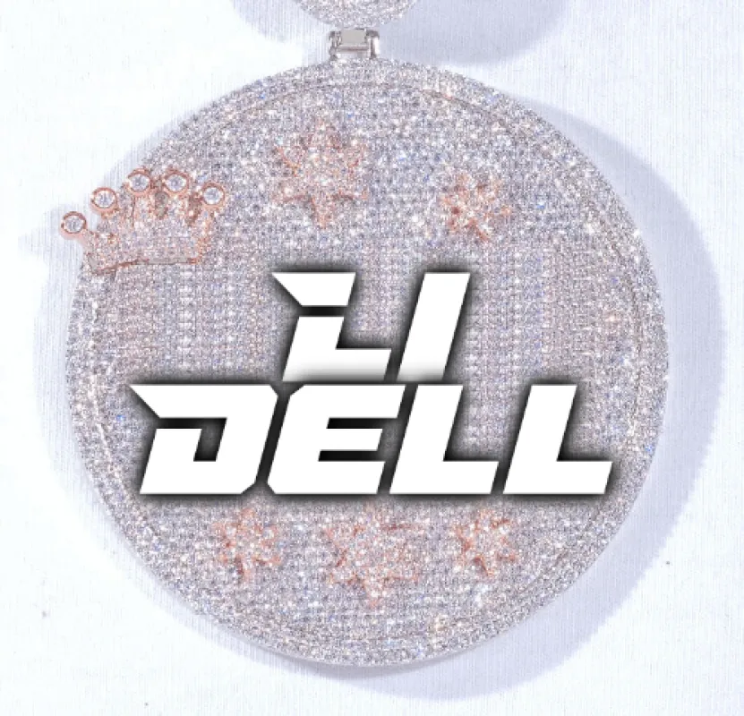 CUSTOM LETTER NECKLACE 3D BIG CROWN DISC made by The GUU Shop