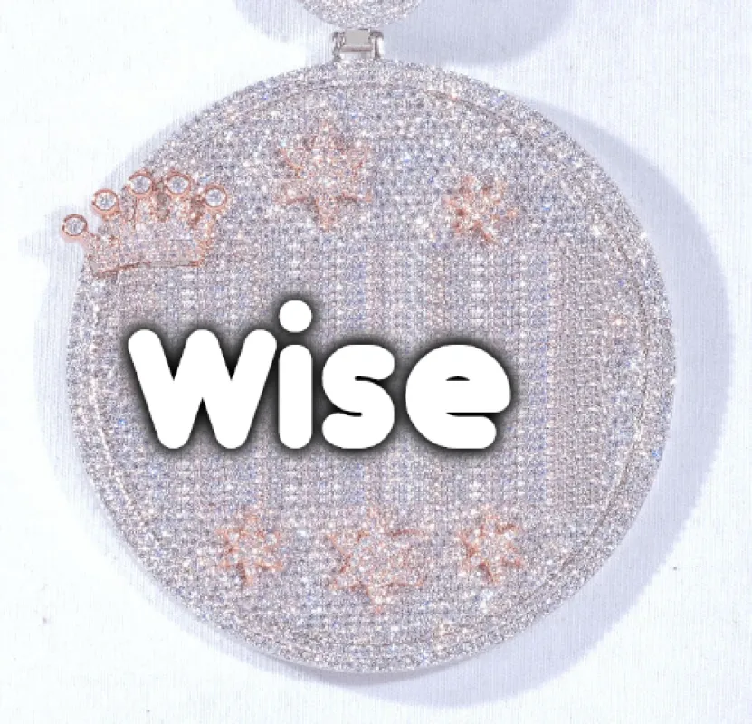 CUSTOM LETTER NECKLACE 3D BIG CROWN DISC made by The GUU Shop