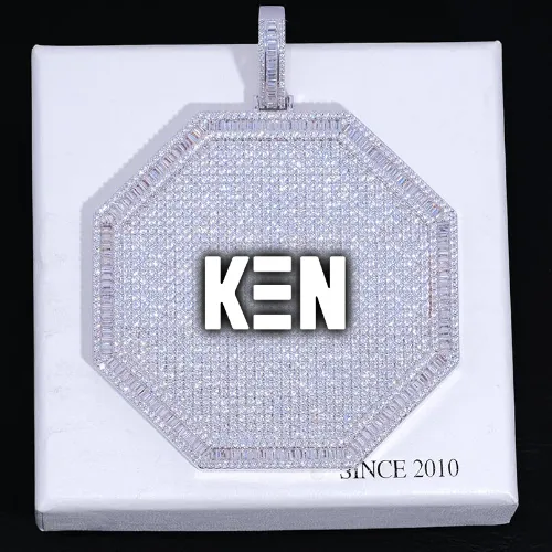 CUSTOM LETTER NECKLACE 3D BIG OCTAGON sold by The GUU Shop