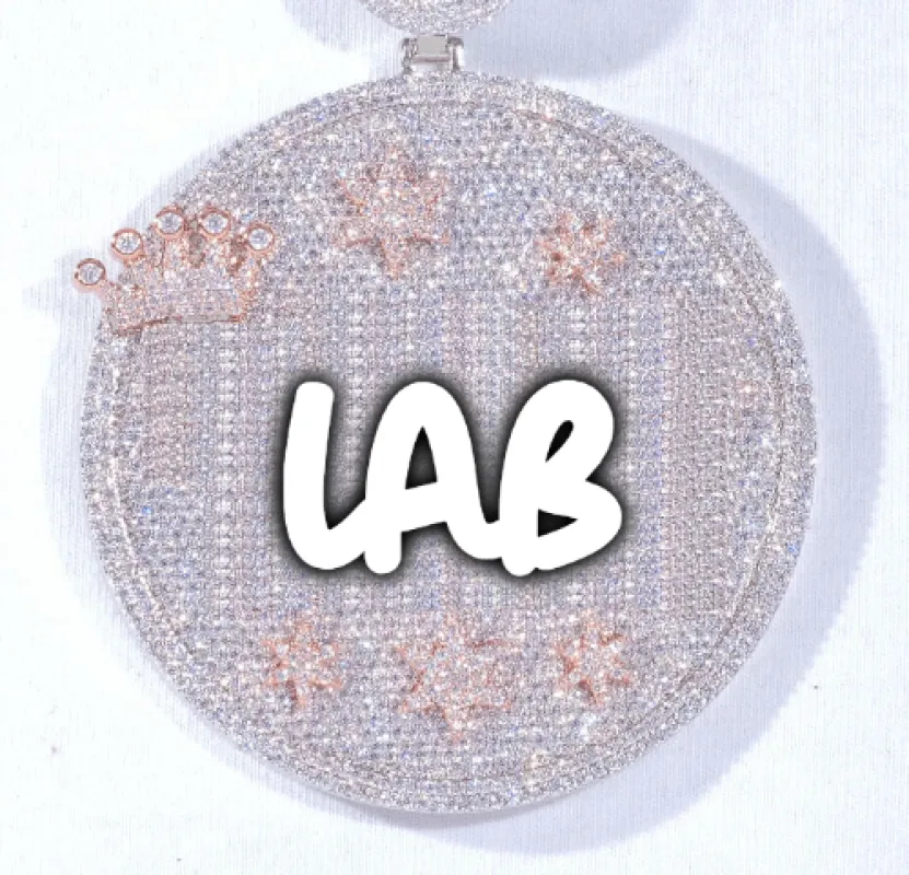 CUSTOM LETTER NECKLACE 3D BIG CROWN DISC made by The GUU Shop