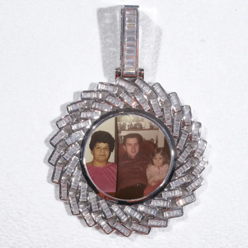 Large 3D Baguette Custom Picture Pendant made by The GUU Shop