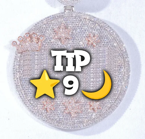 CUSTOM LETTER NECKLACE 3D BIG CROWN DISC sold by The GUU Shop
