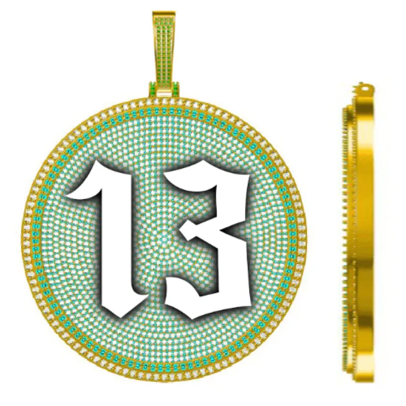 CUSTOM LETTER NECKLACE 3D BIG DISC made by The GUU Shop