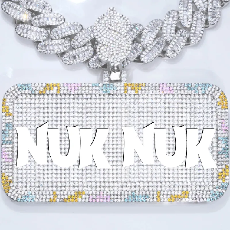 CUSTOM LETTER NECKLACE 3D COLORFUL SQUARE made by The GUU Shop