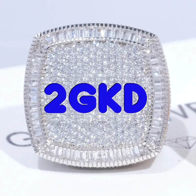 CUSTOM LETTER 3D ICED RING made by The GUU Shop