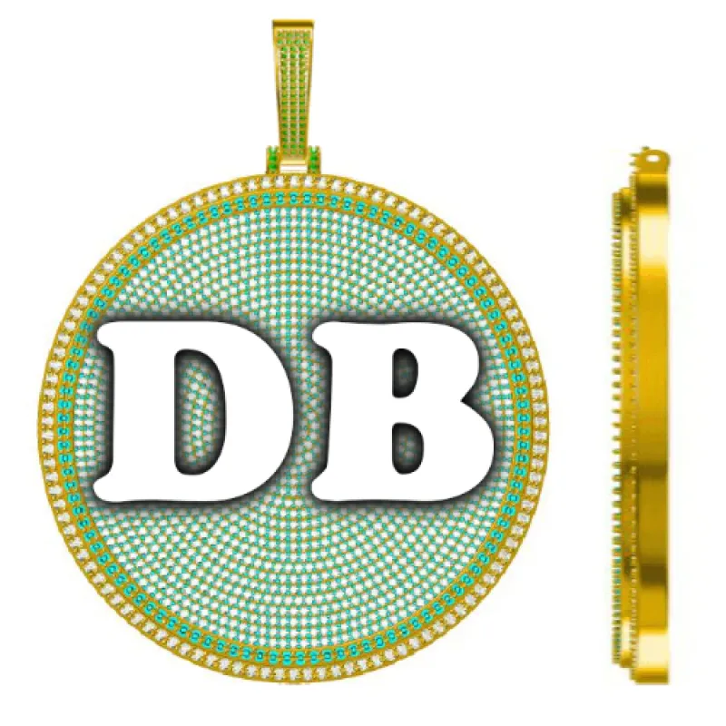 CUSTOM LETTER NECKLACE 3D BIG DISC made by The GUU Shop