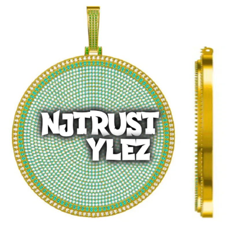 CUSTOM LETTER NECKLACE 3D BIG DISC made by The GUU Shop