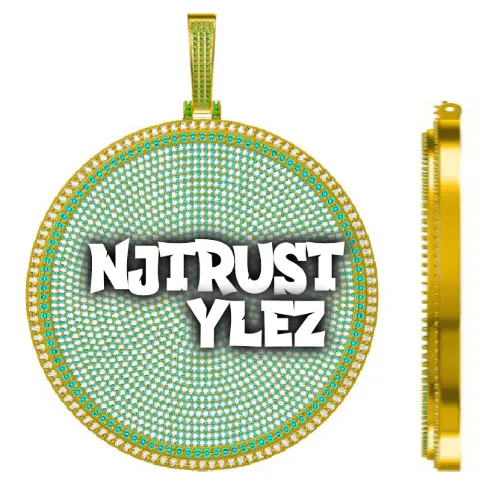 CUSTOM LETTER NECKLACE 3D BIG DISC sold by The GUU Shop