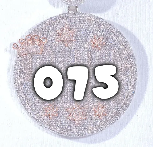 CUSTOM LETTER NECKLACE 3D BIG CROWN DISC sold by The GUU Shop