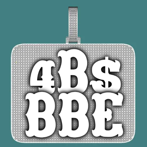 CUSTOM LETTER NECKLACE 3D BIG SQUARE sold by The GUU Shop