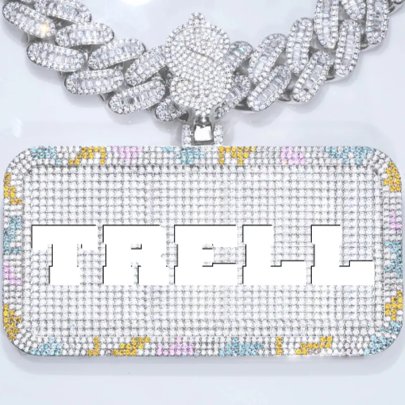 CUSTOM LETTER NECKLACE 3D COLORFUL SQUARE made by The GUU Shop