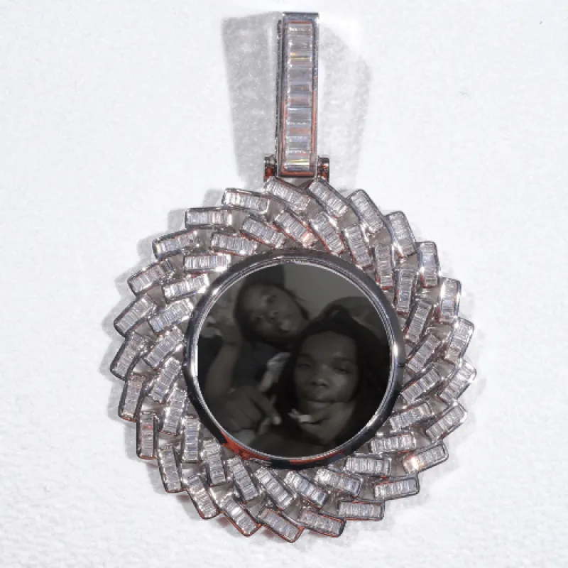 Large 3D Baguette Custom Picture Pendant made by The GUU Shop