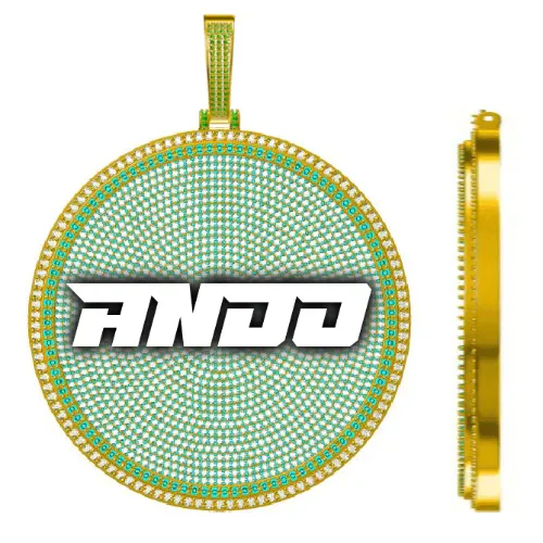 CUSTOM LETTER NECKLACE 3D BIG DISC sold by The GUU Shop