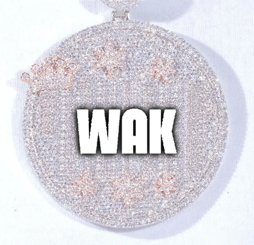 CUSTOM LETTER NECKLACE 3D BIG CROWN DISC made by The GUU Shop