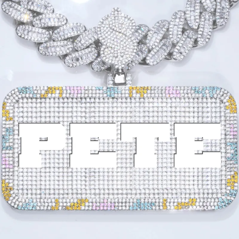 CUSTOM LETTER NECKLACE 3D COLORFUL SQUARE made by The GUU Shop