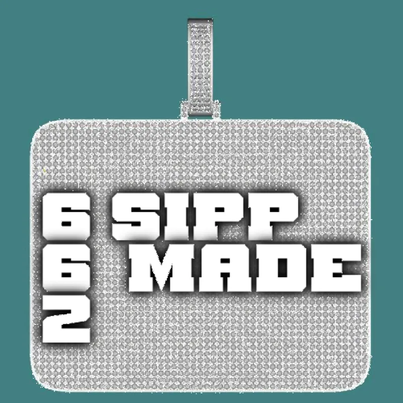 CUSTOM LETTER NECKLACE 3D BIG SQUARE made by The GUU Shop