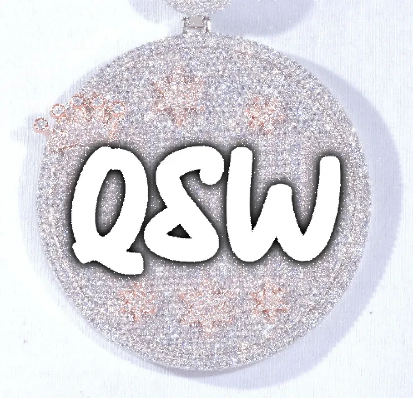 CUSTOM LETTER NECKLACE 3D BIG CROWN DISC made by The GUU Shop