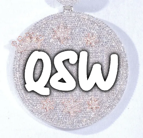 CUSTOM LETTER NECKLACE 3D BIG CROWN DISC sold by The GUU Shop