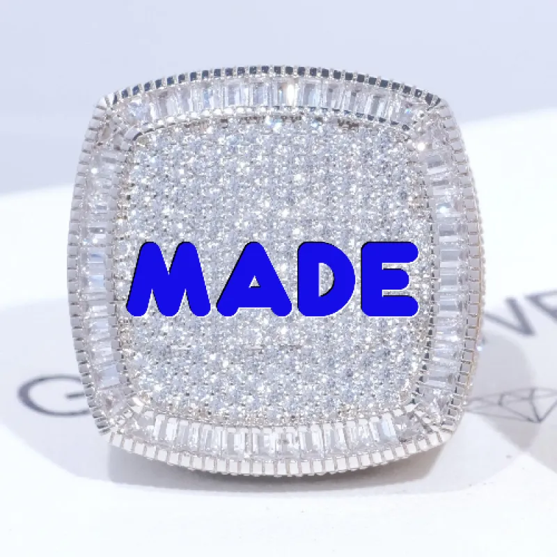 CUSTOM LETTER 3D ICED RING made by The GUU Shop