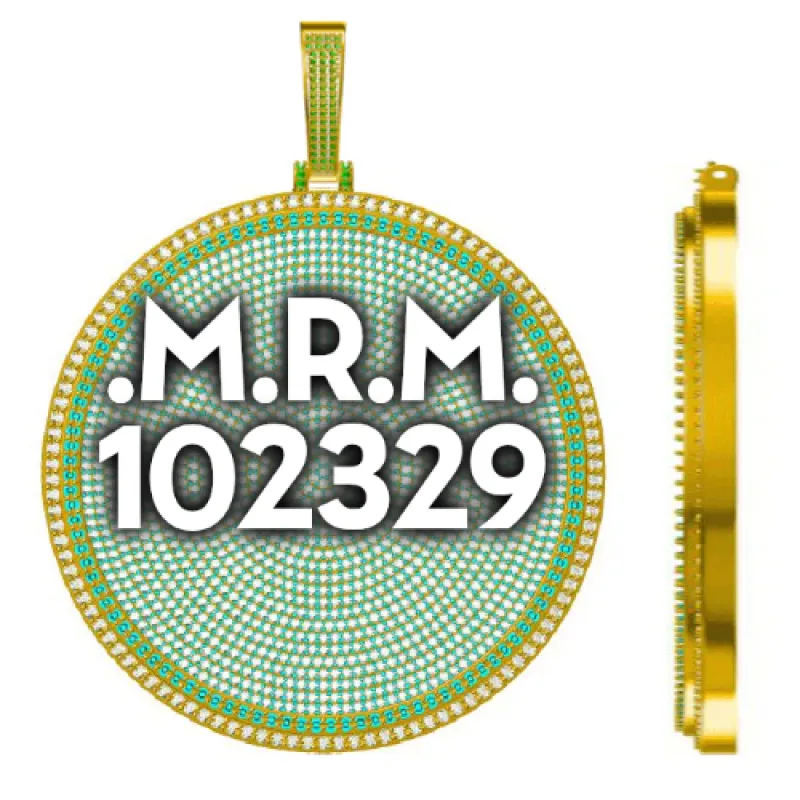 CUSTOM LETTER NECKLACE 3D BIG DISC made by The GUU Shop