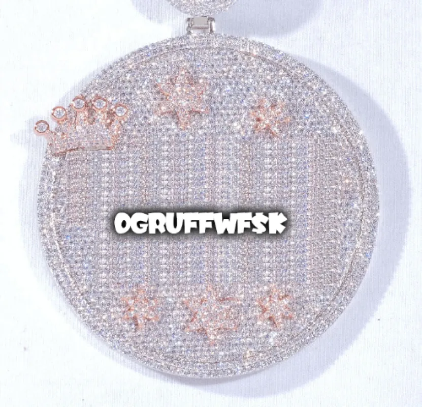 CUSTOM LETTER NECKLACE 3D BIG CROWN DISC made by The GUU Shop