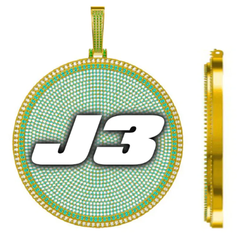 CUSTOM LETTER NECKLACE 3D BIG DISC made by The GUU Shop