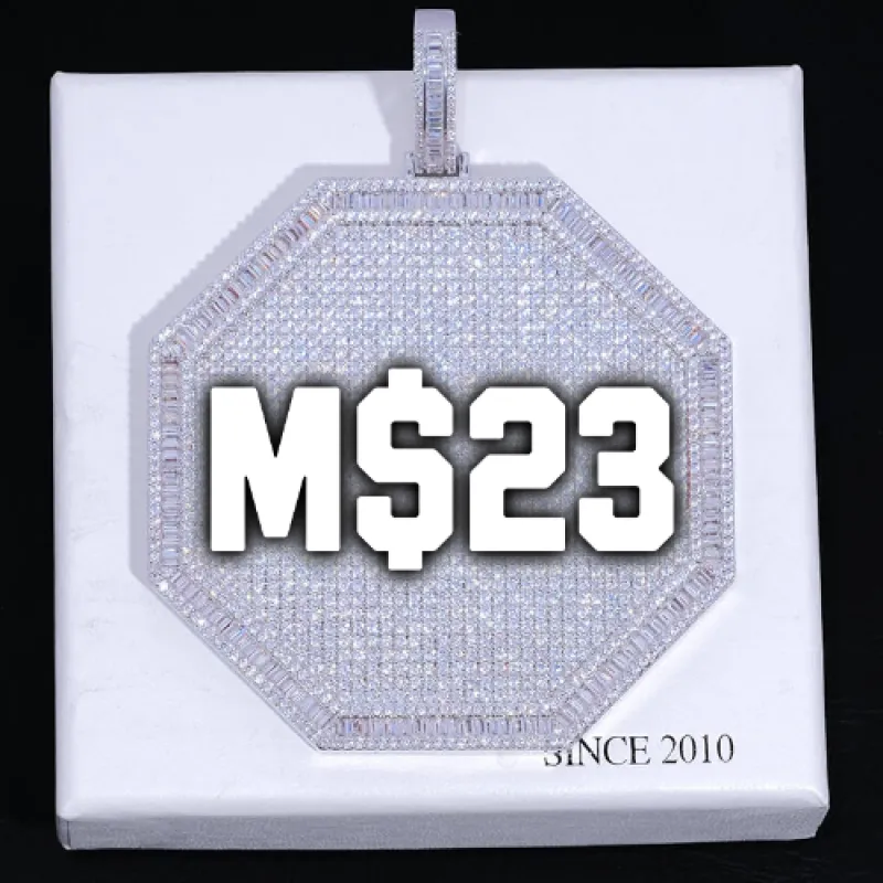 CUSTOM LETTER NECKLACE 3D BIG OCTAGON made by The GUU Shop