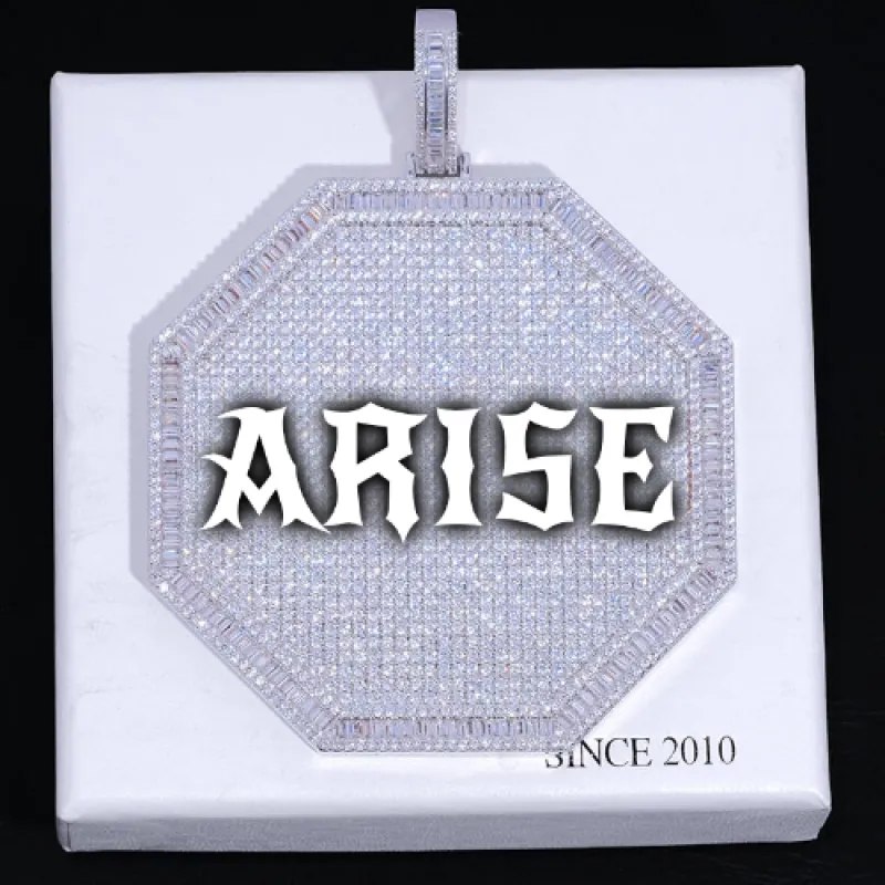 CUSTOM LETTER NECKLACE 3D BIG OCTAGON made by The GUU Shop