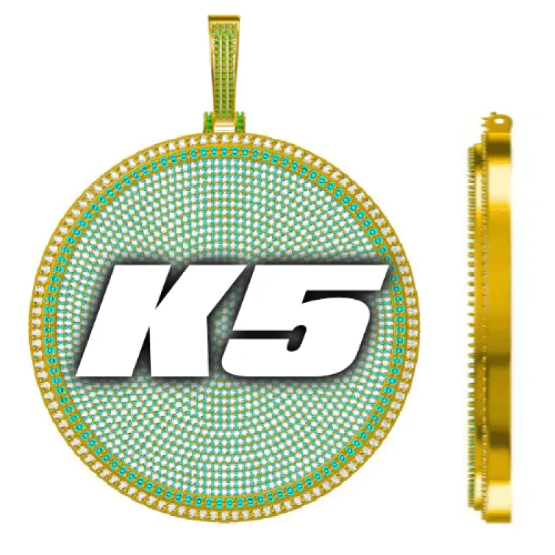 CUSTOM LETTER NECKLACE 3D BIG DISC made by The GUU Shop