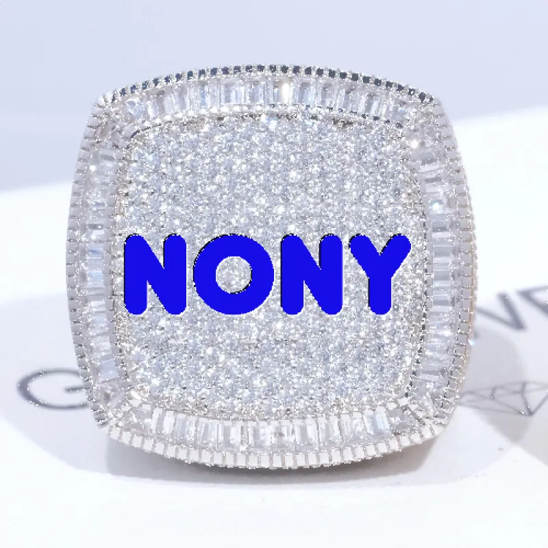 CUSTOM LETTER 3D ICED RING made by The GUU Shop