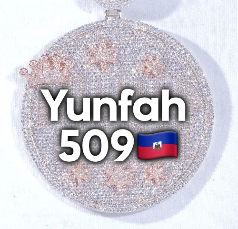 CUSTOM LETTER NECKLACE 3D BIG CROWN DISC made by The GUU Shop