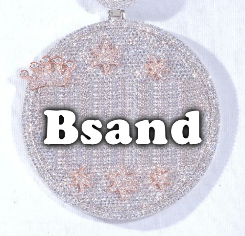 CUSTOM LETTER NECKLACE 3D BIG CROWN DISC made by The GUU Shop