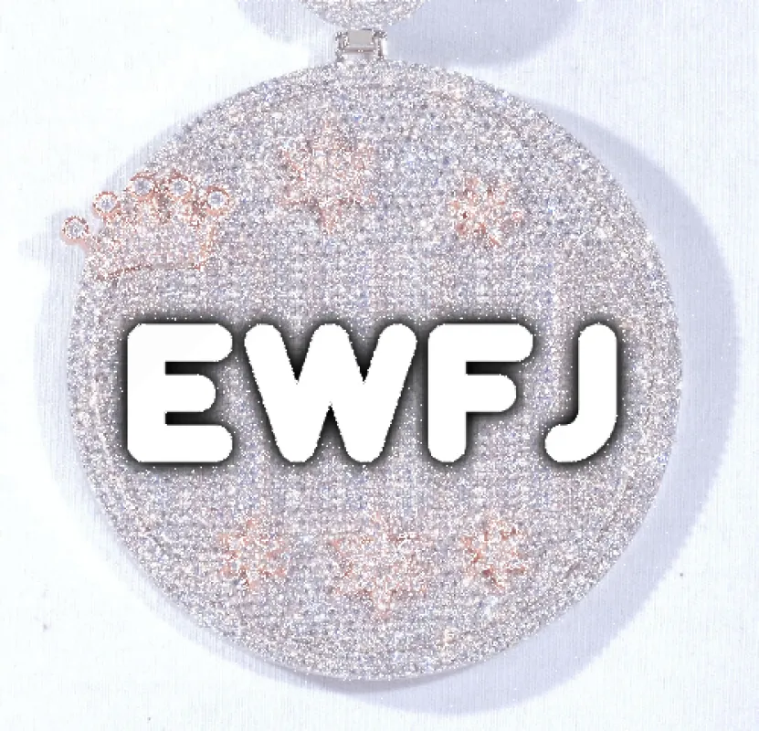 CUSTOM LETTER NECKLACE 3D BIG CROWN DISC made by The GUU Shop