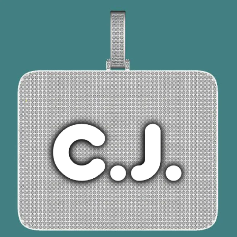 CUSTOM LETTER NECKLACE 3D BIG SQUARE made by The GUU Shop