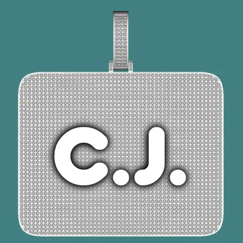 CUSTOM LETTER NECKLACE 3D BIG SQUARE sold by The GUU Shop