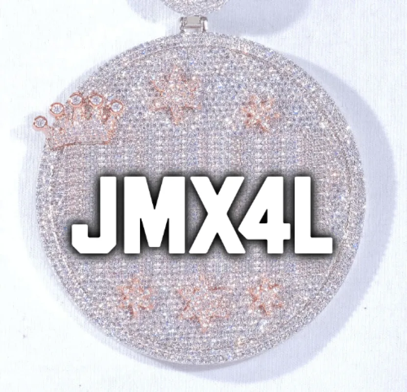 CUSTOM LETTER NECKLACE 3D BIG CROWN DISC made by The GUU Shop